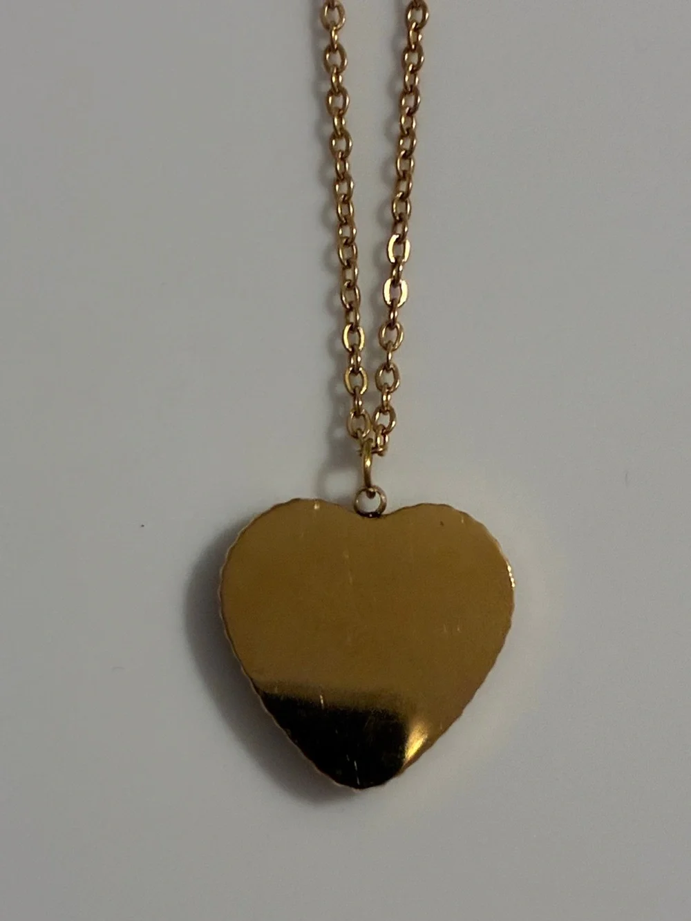 Gold Heart Pendant Necklace with Logo Accent - Women Jewelry